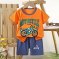 thumbnail image 2 of BOBOGOJP Boys Summer Outfits Cotton Stripe Family Short Set Matching Outfits 2 Piece Set, 2 of 3