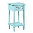 thumbnail image 2 of Table d'Appoint de Style Campagnard Français Khloe Deluxe à un Tiroir avec Tablette en Bois Bleu, 2 of 8
