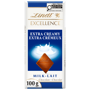 Lindt EXCELLENCE Barre de chocolat au lait crémeux extra, 100 Grams