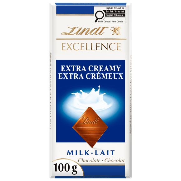 Lindt EXCELLENCE Extra Creamy Milk Chocolate Bar, 100 Grams