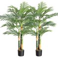 thumbnail image 1 of 5FT Artificial Golden Cane Palm Tree, Pre Potted Tropical Palm for Home Office, 2 Pack, 1 of 6