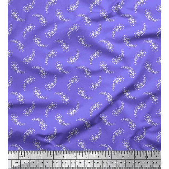 Soimoi Poly Georgette Fabric Floral & Paisley Print Sewing Fabric Yard 52 Inch Wide