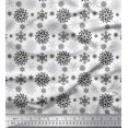 thumbnail image 1 of Soimoi polyester Crepe Fabric Snowflake Artistic Decor Fabric Printed Yard 52 Inch Wide, 1 of 3