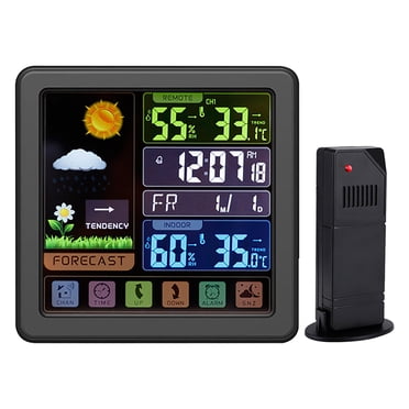 Agiferg Thermomètre Hygromètre à Écran Couleur de 6,1 Pouces avec Capteur, Horloge de 24 Heures