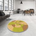 thumbnail image 4 of Ahgly Tapis d'Intérieur Lavable en Machine Carré Caramel Brun, 4 Pieds Carré, 4 of 7