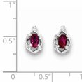 thumbnail image 2 of Sterling Silver Rhodié Créé Rubis & Diam. Boucles d'Oreilles QBE21JUL, 2 of 2