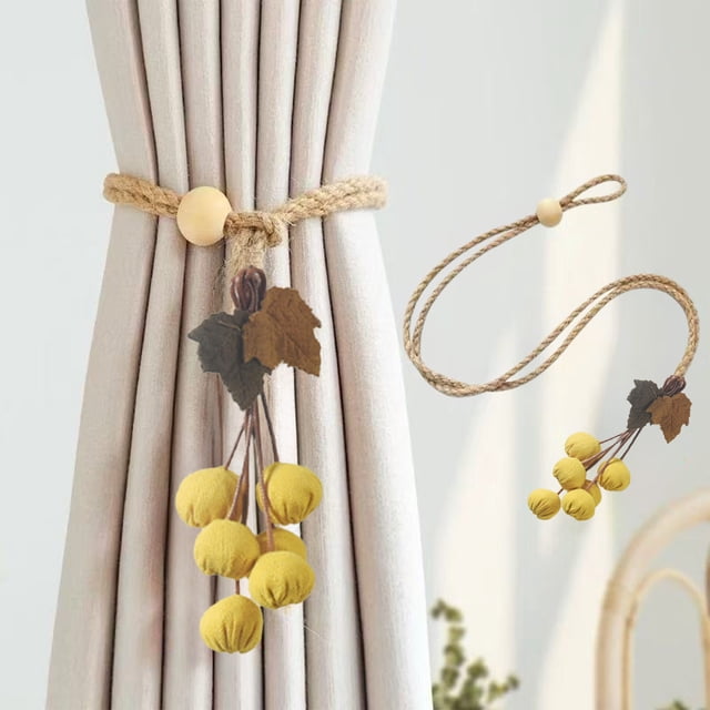 Birdeem Embrasses de Rideaux, Ceinture d'Embrasse de Rideau Citrouille avec Boule Suspendue, Boucle de Rangement en Tissu, Corde Citrouille en Gaze, Ceinture d'Embrasse de Rideau, Crochets d'Embrasse de Rideau, Ceinture Sans Boucle, Embrasses de Rideau Sans Crochets