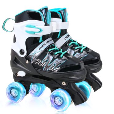 Sowume Patins à Roulettes Ajustables pour Garçons et Enfants, les 8 Roues des Patins pour Garçon Brillent, Sécuritaires et Amusants, Illuminateurs pour Enfants