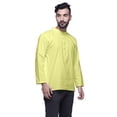 thumbnail image 4 of Atasi Mens Kurta Shirt Solid Mandarin Collar Kurta For Boys Short Kurta, 4 of 6