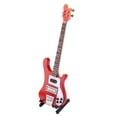 thumbnail image 4 of Instruments de Musique Miniatures Guitare Basse Rouge Bois de Bass Rouge Réplique de Guitare Basse avec Support et Étui Modèle d'Instrument Ornements Cadeau de Noël, 4 of 8