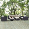 thumbnail image 1 of Modway Collection Convene 7-Piece Outdoor Patio Furniture Sectional, Beige, 1 of 8