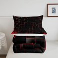 thumbnail image 4 of YST Geometric Grid Comforter Set King Size, Red and Black Checkered Bedding Quilt Set, Men Women Bedroom Decor, Modern Abstract Check Plaid Square Down Comforter for All Season, 4 of 5