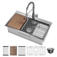 thumbnail image 1 of BeesClover Drop in Stainless Steel Sink, Single Bowl Top Mount Kitchen Sink, 1 of 9