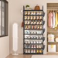 thumbnail image 4 of Tall Shoe Rack 10 Tier Shoe Racks Organizer for Closet 30-35 Pairs,Large Capacity Storage Rack for Shoes with 5 Hooks and Side Pocket,Sturdy Metal Shoe Shelf, Vertical Shoe Stand Tower, 4 of 10