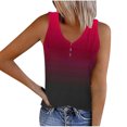 thumbnail image 1 of Tank Top for Women Womens Striped Round Neck Button Elastic Tank Top, 1 of 5