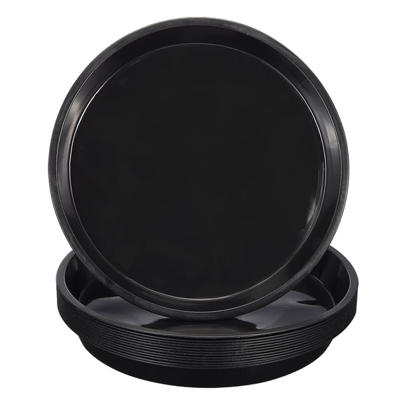 Unique Bargains 20 Inch Plastic Plant Saucer Plant Tray for Pots Round Plant Dish Plant Drip Trays for Indoor Outdoor, Black 12 Pack