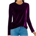 thumbnail image 1 of Timegard Hauts Grande Taille pour Femmes Manches Longues Col Rond Tee Basique Automne Décontracté Ample Chaud Blouse, 1 of 5