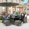 thumbnail image 2 of Outsunny 6 Pieces Patio Dining Set Wicker Outdoor Furniture Set, Grey, 2 of 10