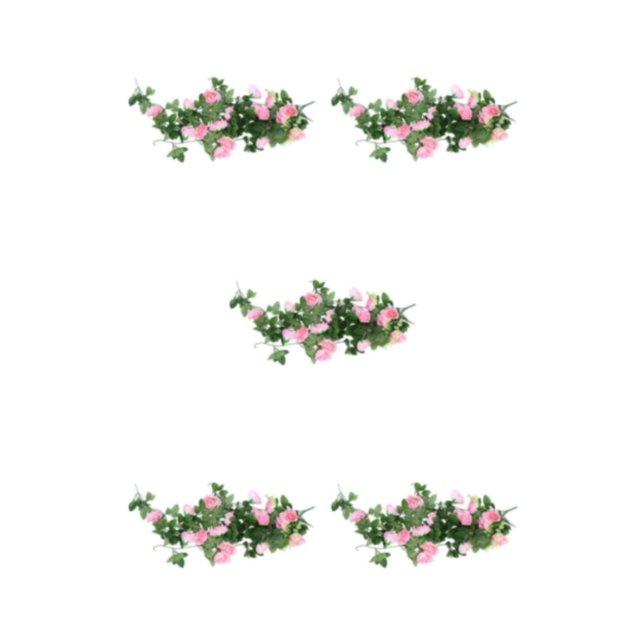 stanreset 1/2/3/5 Artificial Flower Plant Fake Vine Roses Simulation Rose Self-Assembly Party Balcony Garden Restaurant Living Room Garland Pink 5PCS