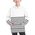 thumbnail image 1 of MeetoTime Chandail à Capuchon Surdimensionné pour Filles et Garçons, Manches Longues, Coupe Ample, à Rayures Imprimées, Chandail d'Automne et d'Hiver pour Enfants, 1 of 6