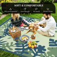 thumbnail image 4 of Outdoor Rug 6x9 ft Outdoor Carpet Camping Mat-Modern Floral & Leaf Rugs Reversible Mat Plastic Straw Rugs for Patio Camping RV Porch Balcony Backyard Picnic Deck Beach Green&Blue, 4 of 7