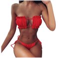 thumbnail image 2 of LSLJS Bikini Aguichant Froncé pour Femmes Rehausseur Rembourré Ensemble de Plage, 2 of 7