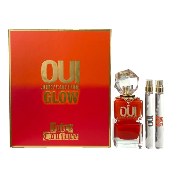 Variety Juicy Couture Oui Juicy Couture 3 Pc. Gift Set For Women | Oui Juicy Couture Glow Edp 3.4oz + Oui Juicy Couture Glow Edp 0.33oz + Oui Juicy Couture Edp 0.33oz for Women by Juicy Couture