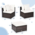 thumbnail image 2 of Gymax Ensemble de Conversation pour Patio en Rotin 4 Pcs Ensemble de Meubles d'Extérieur avec Coussin, 2 of 10