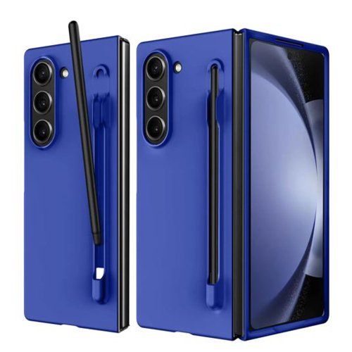 For Samsung Galaxy Z Fold 7 Slim Matte PC Shockproof Phone Cases With S Pen - Blue