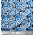 thumbnail image 1 of Soimoi Poly Georgette Fabric Floral & Penguin Ocean Decor Fabric Printed Yard 42 Inch Wide, 1 of 3