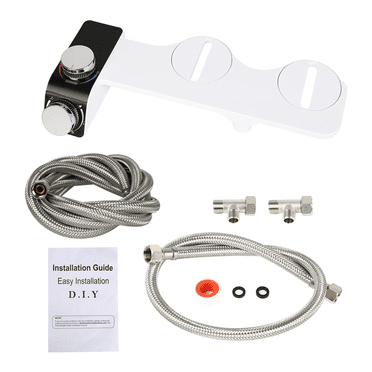 Hot and Cold Dual Spray Multifunctional Simple Installation Bidet No Electricity Smart Toilet Seat Butt Flusher,B