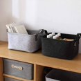 thumbnail image 4 of Felt Basket, 2 Pieces Of Felt Storage Box, Felt Baskets With Two Handles, As A Storage Box For Clothes, Towels, Toiletries, Baby Items, Books, Etc. (S), 4 of 7