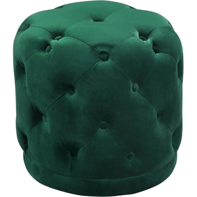 Meridian Furniture Harper Ottomane/tabouret Contemporain en Velours Vert