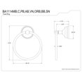 thumbnail image 3 of Kingston Brass BA1114MB Victorian Towel Ring, Matte Black, 3 of 3