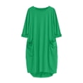 thumbnail image 4 of CEHVOM Robe Ample pour Femmes avec Poches, Col pour Dames, Hauts Longs Décontractés, Robe, Grande Taille, Solde, 4 of 4