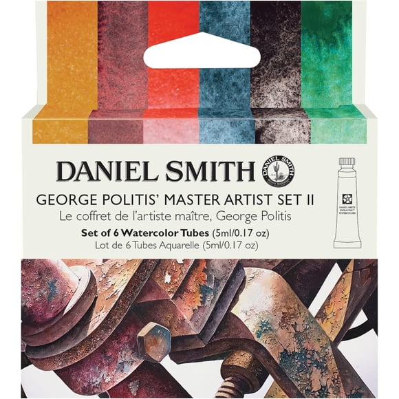 Daniel Smith Peinture Aquarelle Transparente Tubes 5 ml Lot de 6, Fournitures de Peinture Aquarelle Professionnels Peintures d'Art pour Artistes, et Étudiants Croquis en Plein Air, Création Peinture