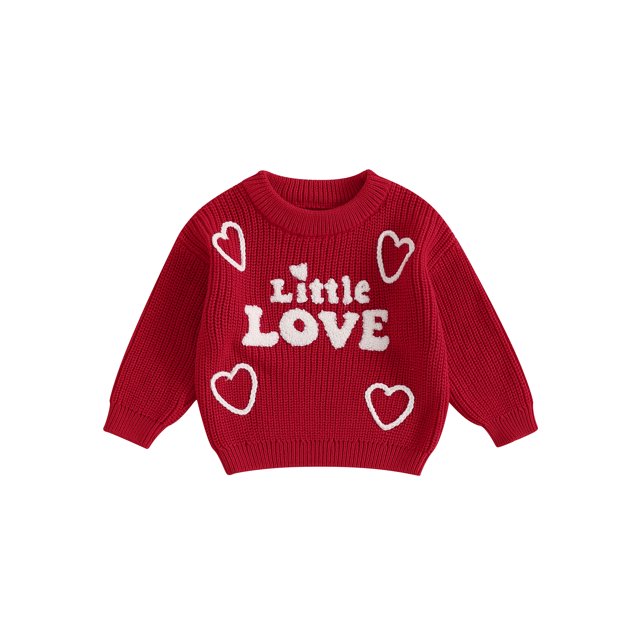 Gupgi Chandails de Printemps pour Filles, Mode Cœur d'Amour, Manches Longues, Col Rond, Pulls pour Bébés Filles
