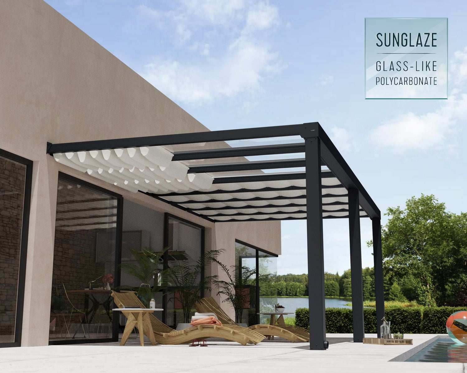 CANOPIA by PALRAM Stockholm 11 ft. x 19 ft. Roof Blinds – White