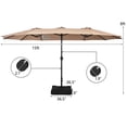 thumbnail image 2 of Gymax Parasol Jumeau de Patio Double Face de 15 Pi, Parasol de Marché Extra-Grand avec Base, Café, 2 of 9