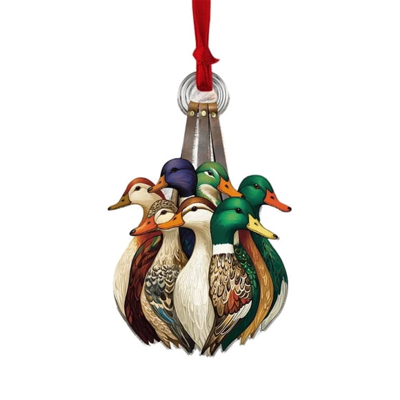 Ornement de Chasse au Canard, Chasse au Canard, Ornement de Noël Acrylique Plat 2D, Ornements de Canard Colvert pour Arbre de Noël, Déco de Chasse au Canard pour Amateurs de Canards
