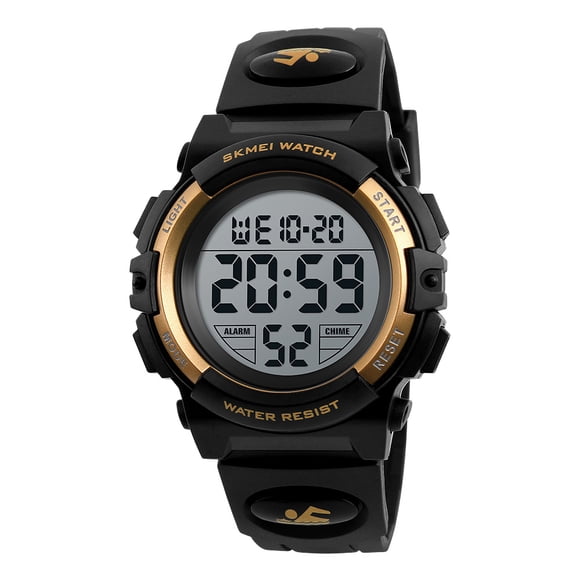 SKMEI Montre-bracelet pour Enfants de Mode Multifonction Étanche Sports de Plein Air Lumineux Montre pour Enfants Étudiants Garçons 1266 Or