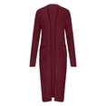 thumbnail image 5 of Yuyuzo Womens Maxi Cardigans Long Sleeve Open Front Ribble Knit Solid Color Sweater Outwear Coat Cardigan, 5 of 5