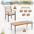 thumbnail image 4 of Costway 9 PCS Patio Dining Set 79" Rectangle Dining Tables with 8 Wooden Armchairs, 4 of 7