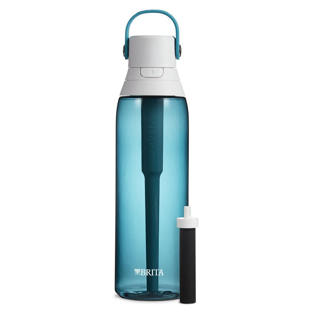 Bouteille d'eau filtrante Brita avec paille, Bouteille d'eau sans BPA pour le sport, le voyage ou la randonnée, Poignée de transport, Couvercle étanche, 26 oz