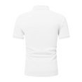 thumbnail image 5 of DPTALR Hommes Décontracté Uni Col Rabattu Chandail Patchwork Fermeture Éclair Manches Courtes Blouse, 5 of 5