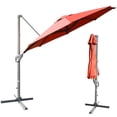 thumbnail image 2 of Costway Parasol Déporté de Patio 11 Pi Rotation Cantilever Aluminium Inclinaison Base en Croix Orange, 2 of 10