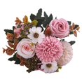 thumbnail image 2 of Artificial Roses Flower Bouquet With Hydrangea Roses Flowers Small Faux Arrangements For Wedding Table Centerpieces Kitchen Home Decorations Photography Props, 2 of 9