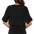 thumbnail image 4 of (2-Pack) Kcodviy Women Solid Mesh Womens Fall Cardigan Sweaters Irregular Short Sleeve Loose Acrylic Cardigan Beach Holiday Tops, 4 of 6