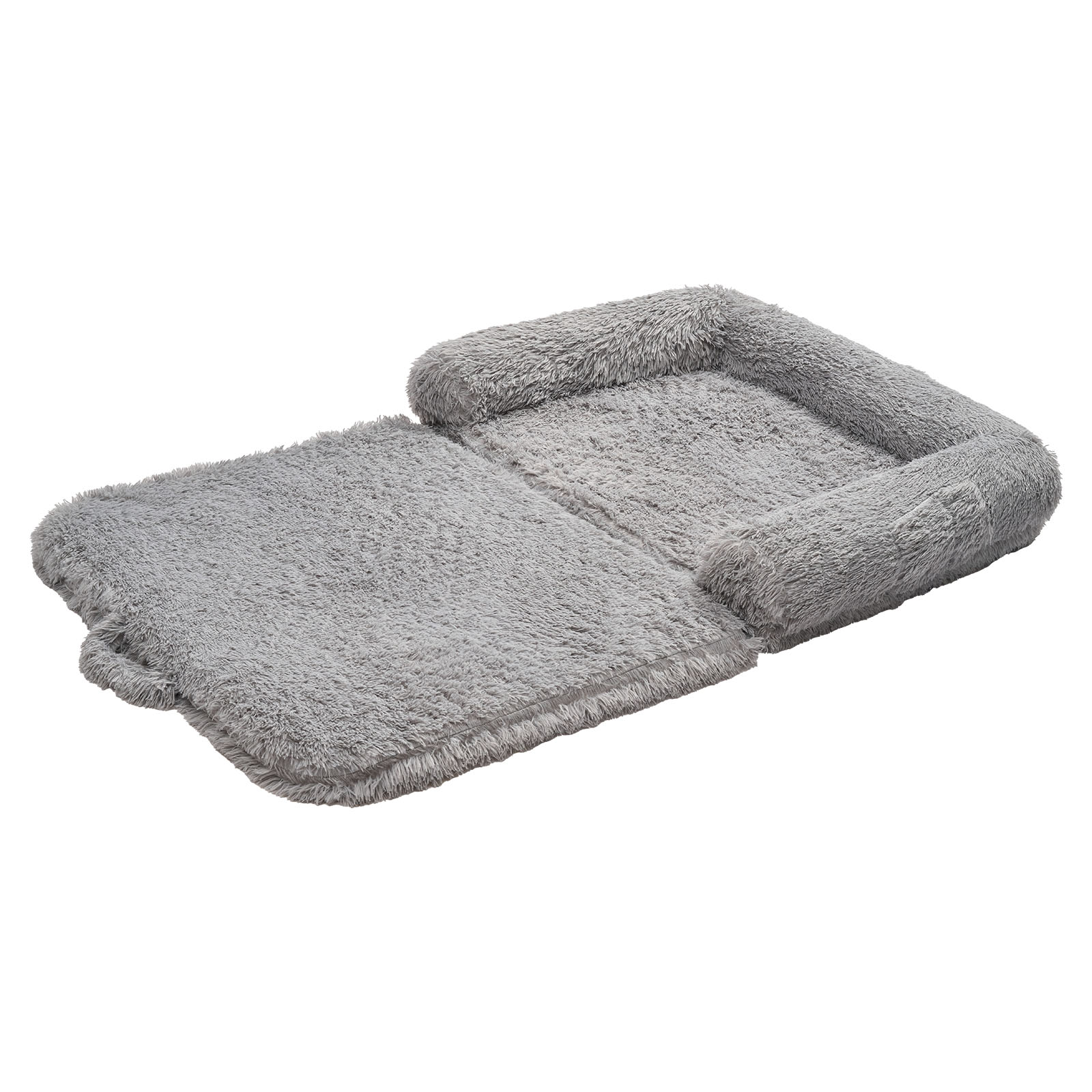 KFFKFF Human Dog Bed, 71.26 x 43.70 x 9.45 inch Orthopedic Memory Foam Human Sized Dog Bed, Humans Pet Beds with Side Pocket, Handle & Zipper, Dark Gray