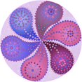 thumbnail image 1 of Ahgly Tapis Rond Lavable en Machine Intérieur Transitionnel Orchidée Violet, 6 Pieds Rond, 1 of 7